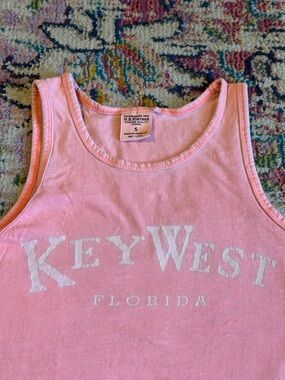 U.S. VINTAGE “Key West” Pink Scoop Neck Tank